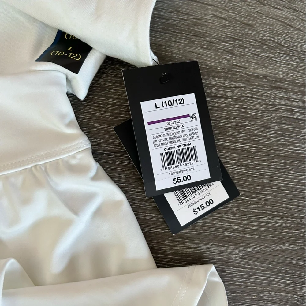 NWT Girls 10/12 White Crop Top Skirt Skort Athletic Set Outfit Art Class - Picture 4 of 5